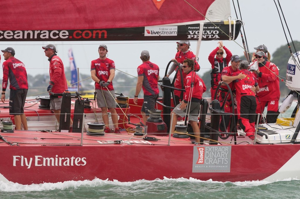 Camper crosses the line to win the in-port race of the Volvo Ocean Race 17.03.2012 - © Scott Taylor http://www.scottiet.com